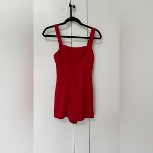 Vibrant Red Sleeveless Romper